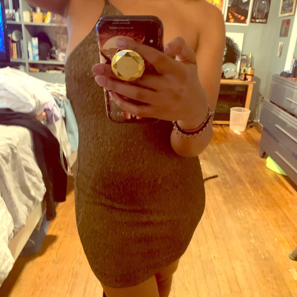 Gold mini dress